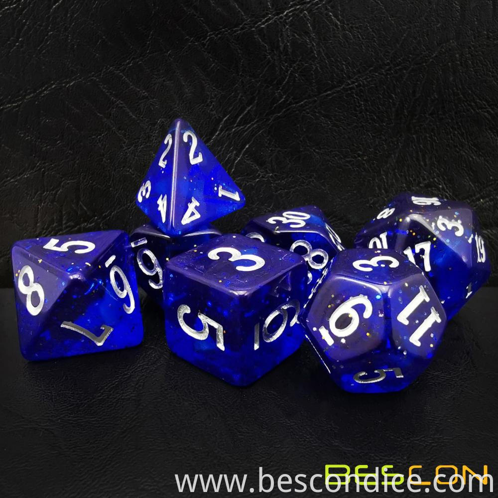 Blue Space Luminous Role Playing Game Dice 2